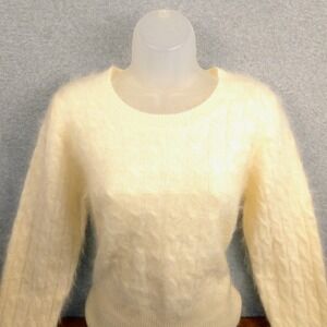 J. Crew Cream Cable-Knit Scoop Neck Sweater